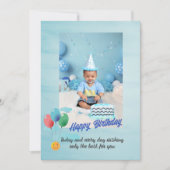 KinderGeburtstagskarte der modernen blauen Ballonk Einladung (Vorderseite)