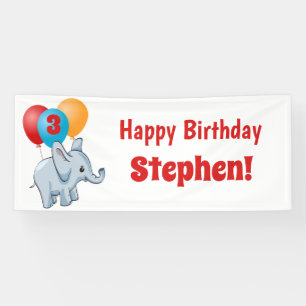 Kindergeburtstagsservietten Elefant Party Banner