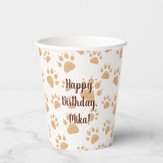 Kindergeburtstatue Pappbecher (Vorderseite)