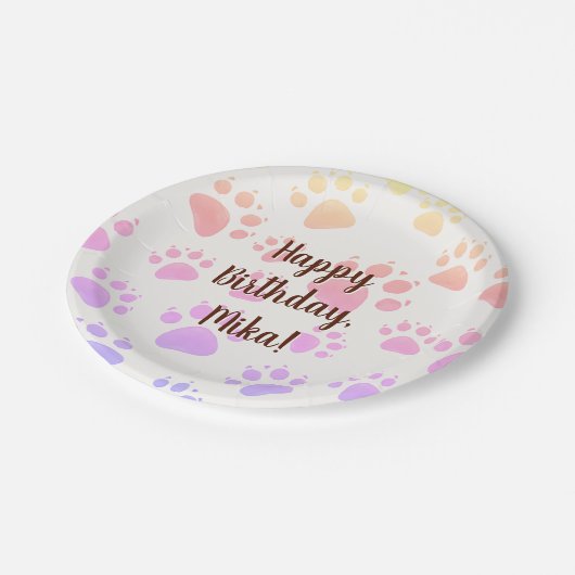 Kindergeburtstatue Pappteller (Schrägansicht)