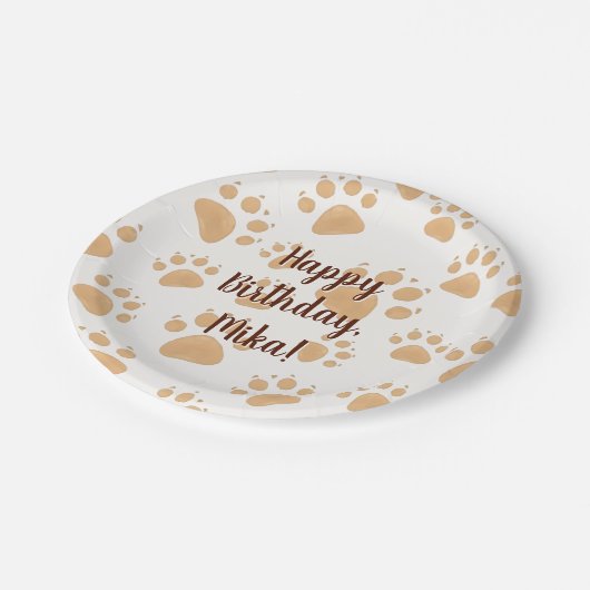 Kindergeburtstatue Pappteller (Schrägansicht)