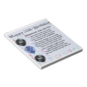 Kindergedicht 50. Geburtstag Notizblock (angewinkelt)