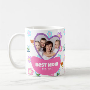 Kindergeschenk im Zeichnend Stil Foto Muttertagsge Kaffeetasse