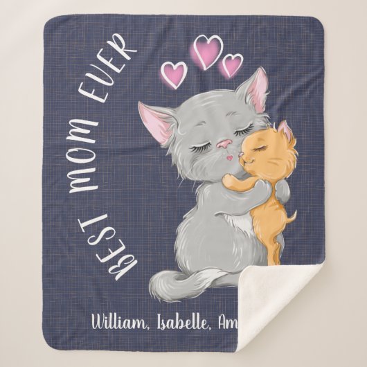 Kindergeschenk, niedlich Katzenrosa Herzen Liebe Sherpadecke (Vorderseite)