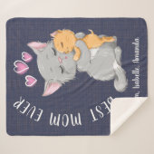 Kindergeschenk, niedlich Katzenrosa Herzen Liebe Sherpadecke (Vorderseite (Horizontal))