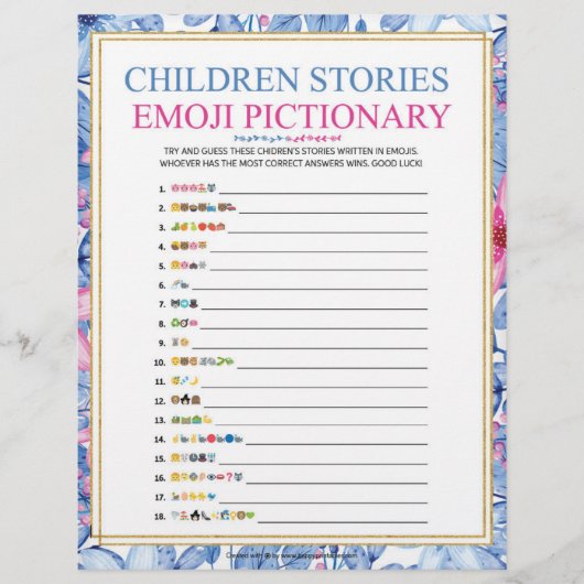 Kindergeschichte [Aquarell] Briefbogen (Vorderseite)