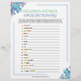 Kindergeschichte Emoji Pictionary [Blauflora] Briefbogen