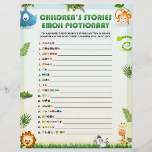 Kindergeschichte Emoji Pictionary [Tierthema] Briefbogen