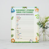 Kindergeschichte Emoji Pictionary [Tierthema] Briefbogen (Stehend Vorderseite)