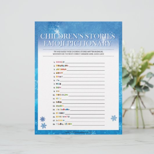 Kindergeschichte [Snowy Blue] Briefbogen (Stehend Vorderseite)