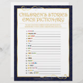 Kindergeschichten Emoji Pictionary [Golden Blue] Briefbogen (Vorne/Hinten)