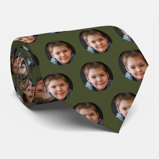 Kindergesicht Foto Personalisierter Vatertag Krawatte (Gerollt)