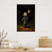 Kindergespenst Halloween-Ölgemälde, Dark Academia Poster (Küche)