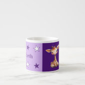 Kindergiraffe Tasse personalisierter Name lila (Vorderseite)