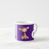 Kindergiraffe Tasse personalisierter Name lila (Vorderseite Rechts)