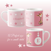 Kindergiraffe Tasse personalisierter Name Rosa
