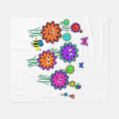 Kinderglückliche Blume Fleecedecke (Vorderseite (Horizontal))