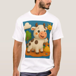 Kindergrafik Cartoon Stil einer Babykuh. T-Shirt