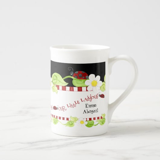 Kindergröße Teacup für Tee-Party, Ladybug-Blume Porzellantasse (Rechts)