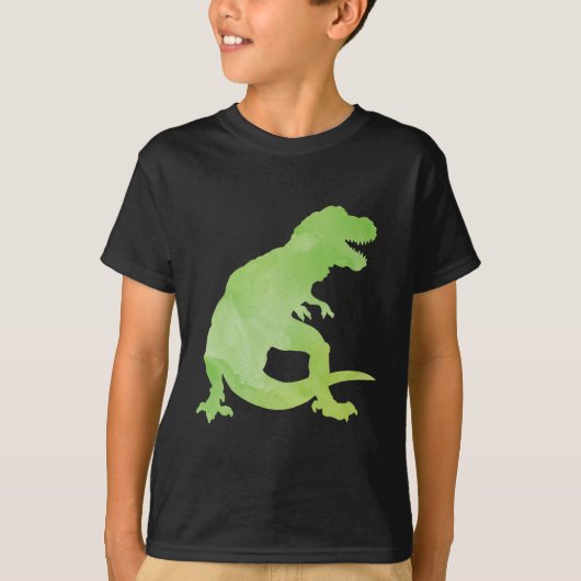 Kindergrüner Aquarell-Dinosaurier T-Rex T-Shirt (Vorderseite)