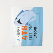 Kinderhai 4. Geburtstagsrückblick - kundenspezifis Wandteppich (Vorderseite)