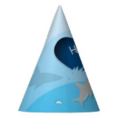 Kinderhaifisch-Geburtstags-blauer Herz-Ozean Partyhütchen (Links)