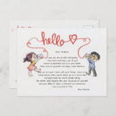 Kinderhallo von der Postkarte des Lehrers (Vorne/Hinten)