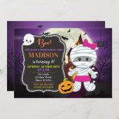 KinderHalloween Geburtstagseinladung / Mama Einladung (Vorne/Hinten)