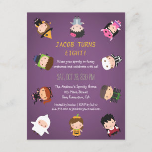 Kinderhalloween-Kostüm-Geburtstags-Party Einladung