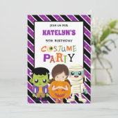 KinderHalloween Party 9. Geburtstag Einladung (Stehend Vorderseite)