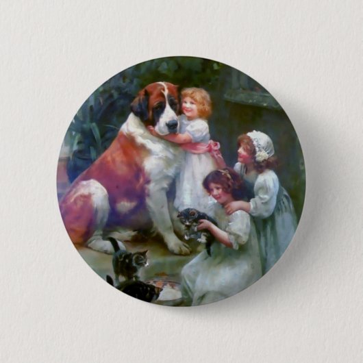 Kinderhaustier-Hundekatzen-Malen Button (Vorderseite)