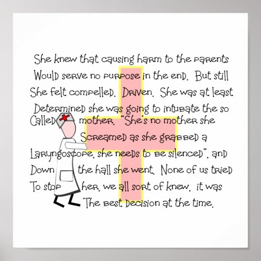 Kinderheilposter, "Intubation the Parent" Poster (Vorne)