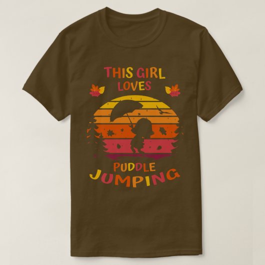 KinderherbstDiese Girl-Lieben Puddle Jumping Fall  T-Shirt (Design vorne)