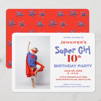 Kinderheroin, Geburtstagsfeier, Rot Einladung