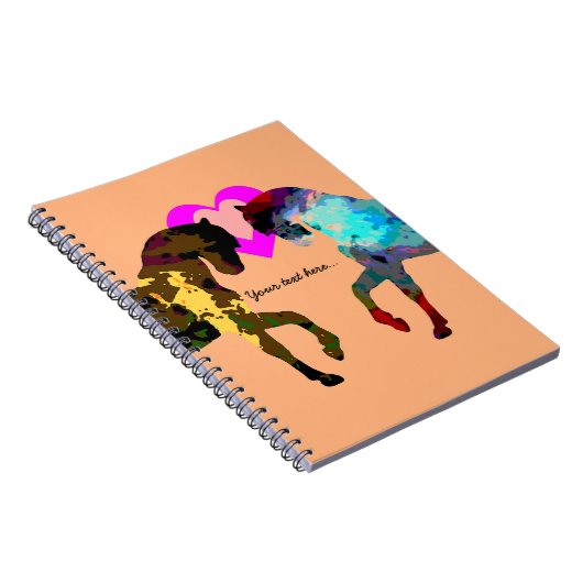 Kinderherzen und -pferd personalisiert notizblock (Rechte Seite)