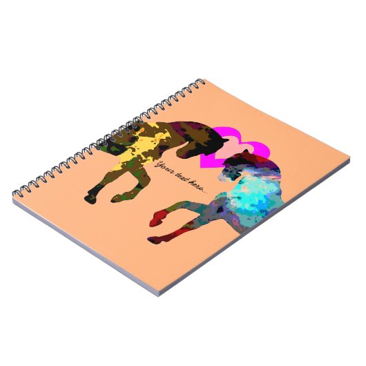 Kinderherzen und -pferd personalisiert notizblock (Linke Seite)