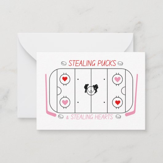 Kinderhockey-Valentinenkarte Mitteilungskarte (Vorderseite)