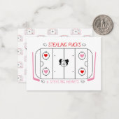 Kinderhockey-Valentinenkarte Mitteilungskarte (Vorderseite/Rückseite Beispiel)