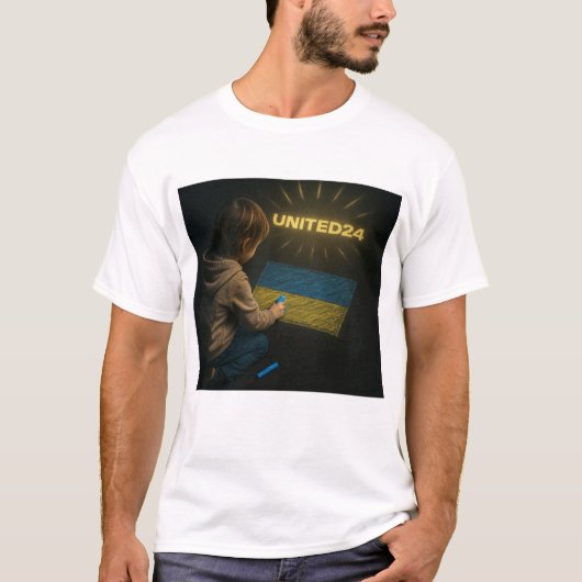 Kinderhoffung: Ukraine-Flagge für 24 Mens T-Shirt (Vorderseite)