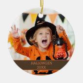 KinderhornHalloween Foto Datum Keramik Ornament (Vorne)