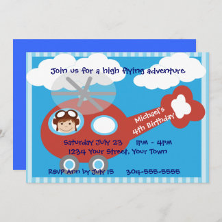 Kinderhubschrauber-Geburtstags-Party Einladung