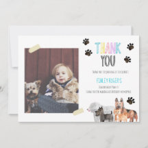 Kinderhunde Geburtstag Dankeschön Karte Party