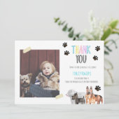 Kinderhunde Geburtstag Dankeschön Karte Party (Stehend Vorderseite)