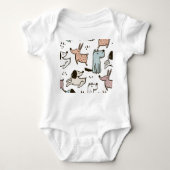 Kinderhunde, handgezeichnet, trendy Muster. Baby Strampler (Vorderseite)