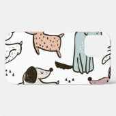 Kinderhunde, handgezeichnet, trendy Muster. Case-Mate iPhone Hülle (Rückseite (Horizontal))