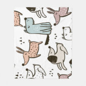 Kinderhunde, handgezeichnet, trendy Muster. Fleecedecke (Vorderseite)