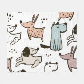 Kinderhunde, handgezeichnet, trendy Muster. Fleecedecke (Vorderseite (Horizontal))