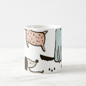 Kinderhunde, handgezeichnet, trendy Muster. Kaffeetasse (Mittel)