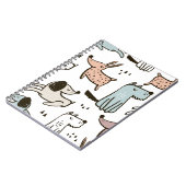 Kinderhunde, handgezeichnet, trendy Muster. Notizblock (Linke Seite)