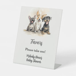 Kinderhunde Schwänze Kinderduschfavoriten Sockelschild